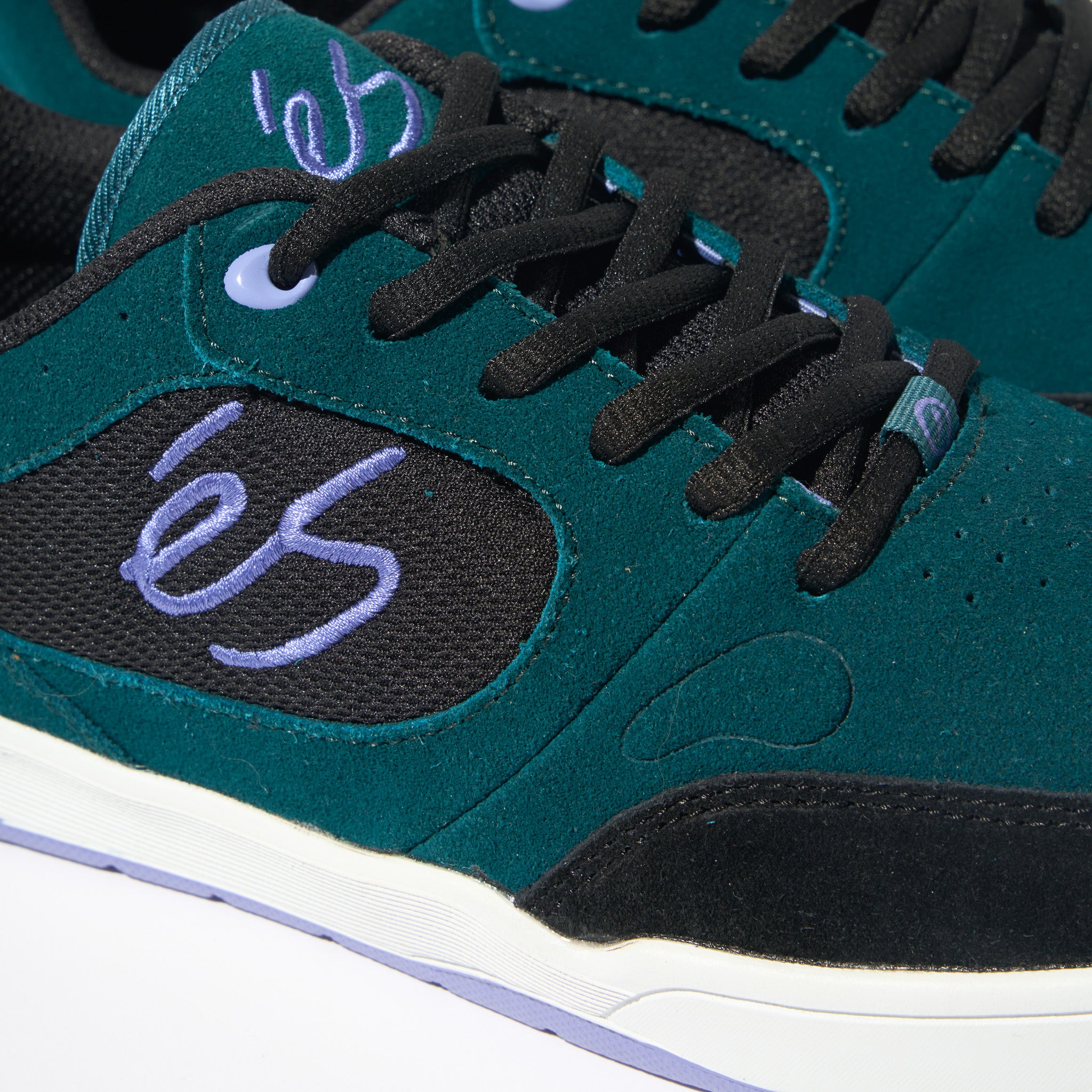 éS Swift 1.5 Skateboarding Shoes Green Black White icey Soles Details Close Up