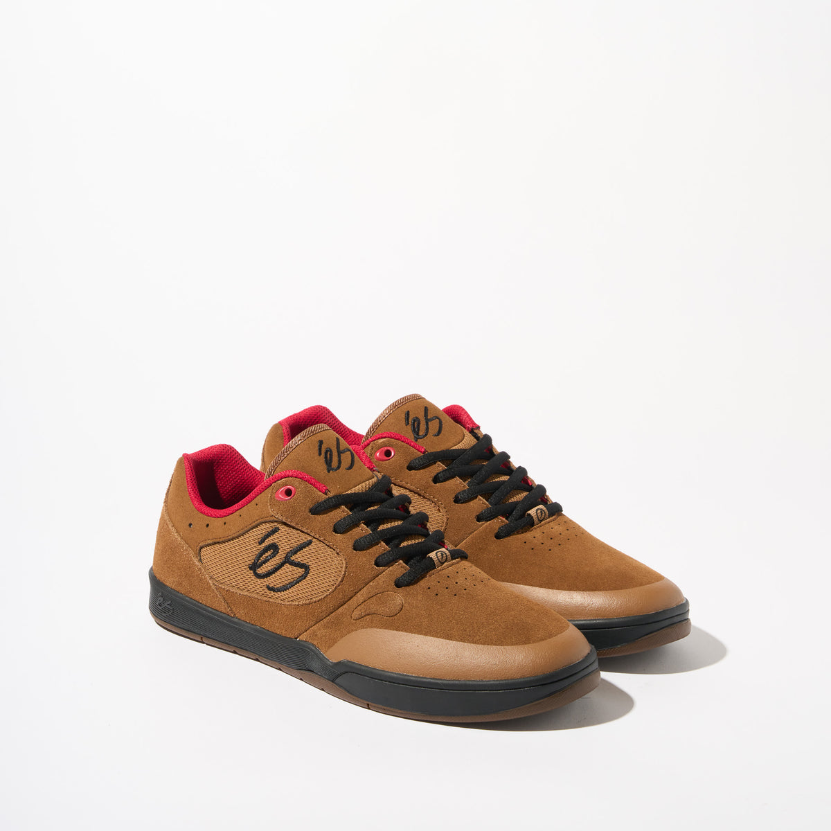 éS Swift 1.5 Skateboarding Shoes Brown and Black with Red accents shoes