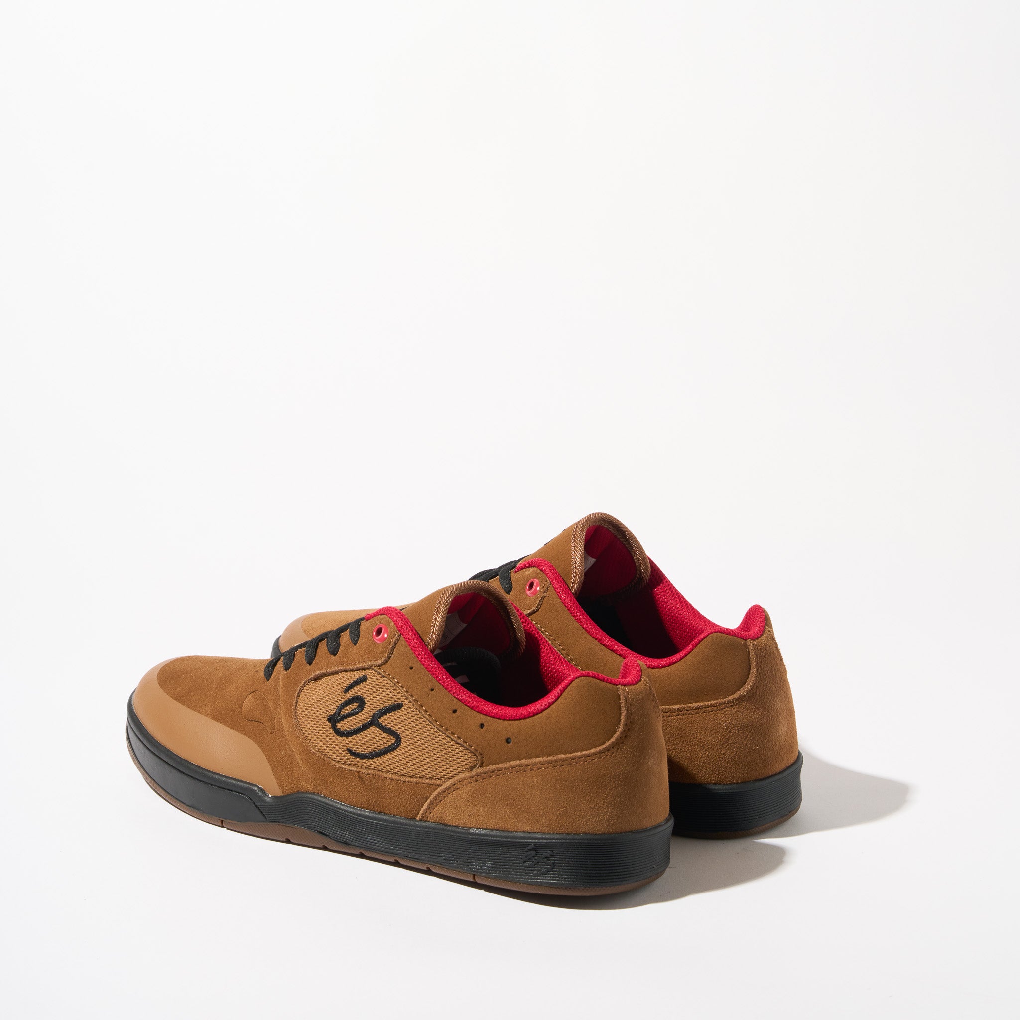 éS Swift 1.5 Skateboarding Shoes Brown and Black with Red accents shoes